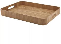 GenWare Szervírozó tálca, fa furnér, barna, magasság: 60 mm, hossz: 500 mm, szélesség: 380 mm
