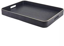 GenWare Szervírozó tálca, fa furnér, fekete, magasság: 60 mm, hossz: 550 mm, szélesség: 440 mm
