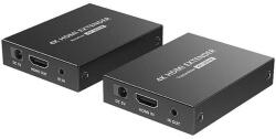XTENDLAN CAT6 HDMI extender, transmițător+receptor, 40m 4k/2k/1080p printr-un singur cablu CAT6, POC, transfer IR