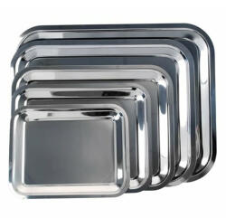  Szögletes Tálca Rozsdamentes Acél Krómozott 40x32, 5 cm