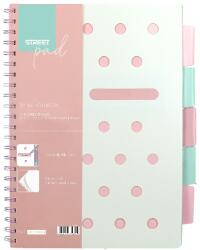 STREET Spirálfüzet kockás STREET Pad A/4 100 lapos pasztell rózsaszín (67259)