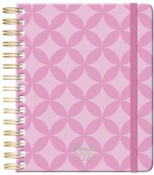 PLANALL Határidőnapló PLANALL Midi B/6 heti spirálos keményfedelű gumis Pink 2026 (21571) - vectraline