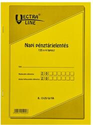 VECTRALINE Nyomtatvány napi pénztárjelentés VECTRALINE A/4 álló 25x4 lapos (B13-25/V) - vectraline
