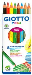 GIOTTO Színes ceruza GIOTTO Mega hatszögletű extra vastag 8 darabos (6 alapszín+arany+ezüst) (2254 00) - vectraline
