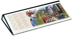 CSÍZIÓ Asztali naptár képes CSÍZIÓ fekvő fehér lapos idézetes bőr hatású Öko hátlap fekete 2026 (FFOK) - vectraline