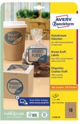 AVERY Etikett AVERY L7103-25 63, 5x42, 3 mm környezetbarát ovális barna kraft 25 íves (L7103-25) - vectraline