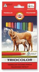 KOH-I-NOOR Színes ceruza KOH-I-NOOR 3144 Tricolor háromszögletű vastag lovak 24 darabos (7140145001)