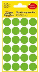 AVERY Etikett AVERY 3597 öntapadó jelölőpont zöld 18mm 96 jelölőpont/csomag (3597) - vectraline