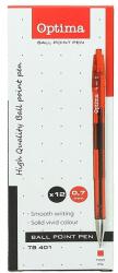 Optima Golyóstoll OPTIMA nyomógombos TB 401 0, 7 mm piros (10993) - vectraline