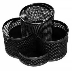  Írószertartó fémhálós forgatható fekete (DKC2483) - vectraline