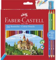Faber-Castell Színes ceruza FABER-CASTELL hatszögletű 24 darabos+ 3 db kétvégű színes ceruza (110324)