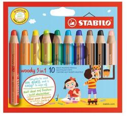 STABILO Színes ceruza STABILO Woody 3in1 hengeres vastag 10 darabos (880/10)