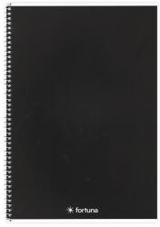 Fortuna Spirálfüzet vonalas FORTUNA Monocolor A/5 70 lapos fekete (01.02113) - vectraline