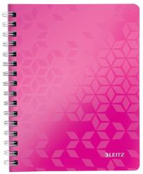 Leitz Spirálfüzet kockás LEITZ Wow A/5 80 lapos rózsaszín (46410023)
