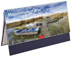 TopTimer Asztali naptár képes TOPTIMER T056 álló fehér lapos Magyarországot járva kék 2027 (T560T-004) - vectraline