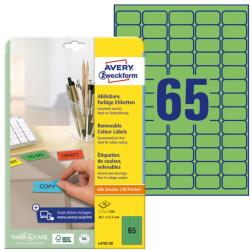 AVERY Etikett AVERY L4792-20 38, 1x21, 2mm zöld 1300 címke/doboz 20 ív/doboz (L4792-20) - vectraline