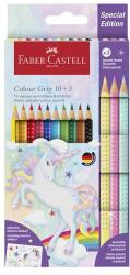 Faber-Castell Színes ceruza FABER-CASTELL Grip Unikornis matricával 10 darabos + 3 darab Sparkle pasztell színes ceruzával (201542) - vectraline