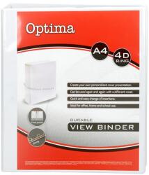 Optima Gyűrűskönyv OPTIMA panorámás A/4 4 gyűrű 75mm fehér (24513)