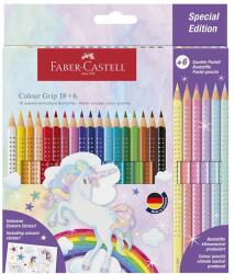 Faber-Castell Színes ceruza FABER-CASTELL Grip Unikornis matricával 18 darabos + 6 darab Sparkle pasztell színes ceruzával (201543) - vectraline