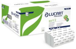 LUCART Kéztörlő hajtogatott LUCART Eco ("V") 21x21cm 190 lap fehér 2 rétegű 20 csomag/karton (863046)