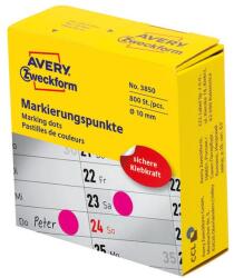 AVERY Etikett AVERY 3850 öntapadó jelölőpont adagoló dobozban pink 10mm 800 jelölőpont/doboz (3850)