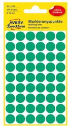 AVERY Etikett AVERY 3143 jelölőpont 12mm zöld 270 darabos (3143) - vectraline