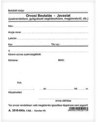  Nyomtatvány orvosi beutaló-javaslat - vectraline