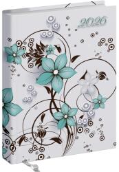 Realsystem Zsebnaptár REALSYSTEM 2 Day B/6 kétnapos álló fehér lapos Virágminta 2026 (5441-65) - vectraline