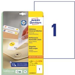 AVERY Etikett AVERY L4735REV-25 210x297mm univerzális visszaszedhető 30 címke/doboz 30 ív/doboz (L4735REV-25)