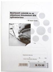  Nyomtatvány beérkező számla és áfa nyilvántartó - vectraline