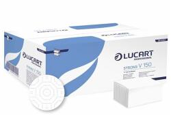 LUCART Kéztörlő hajtogatott LUCART Strong ("V") 23x25 cm 150 lapos fehér 2 rétegű (2138816) - vectraline
