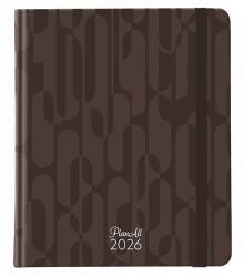 PLANALL Határidőnapló PLANALL New Classic B/5 heti keményfedelű gumis Brown 2026 (21554) - vectraline