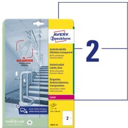 AVERY Etikett AVERY L8012-10 210x148mm antimikrobiális átlátszó 20 címke/doboz 10 ív/doboz (L8012-10) - vectraline