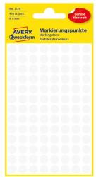 AVERY Etikett AVERY 3175 jelölőpont 8mm fehér 416 darabos (3175) - vectraline