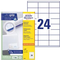 AVERY Etikett AVERY 3422 70x35mm univerzális 2400 címke/doboz 100 ív/doboz (3422)