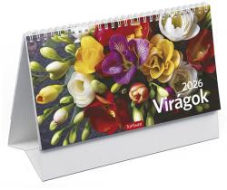 TopTimer Asztali naptár képes TOPTIMER T058 álló fehér lapos Virágok 2026 (T583P-00P) - vectraline