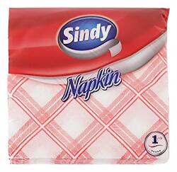 Sindy Szalvéta SINDY 1 rétegű 45 lapos 33x33 cm piros kockás (KSC10451180) - vectraline