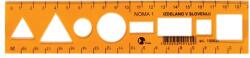 Optima Sablon vonalzó OPTIMA narancssárga 20cm (53033) - vectraline