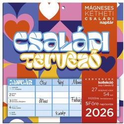 LIZZY CARD Falinaptár mágneses LIZZY CARD 220x220mm 2 hetes Családi tervező 2026 (21687) - vectraline