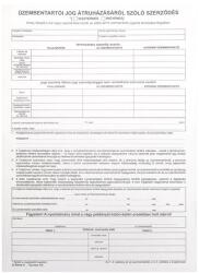 VECTRALINE Nyomtatvány üzembentartói szerződés VECTRALINE A/4 4 példányos (AREND4/2010)