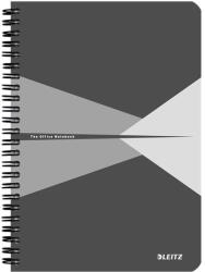 Leitz Spirálfüzet kockás LEITZ Office A/5 90 lapos PP borítóval szürke (44981085/44980085)