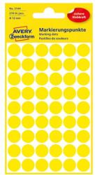 AVERY Etikett AVERY 3144 jelölőpont 12mm sárga 270 darabos (3144) - vectraline