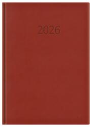 TopTimer Határidőnapló TOPTIMER Wide W024 A/4 napi fehér lapos bordó 2027 (T024W-002)