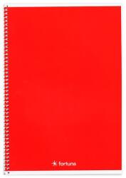 Fortuna Spirálfüzet vonalas FORTUNA Monocolor A/5 70 lapos piros (01.02110) - vectraline