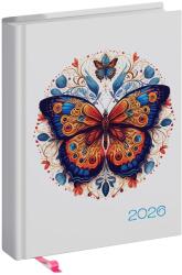 Realsystem Határidőnapló REALSYSTEM Librobello "Hölgyeknek" B/6 napi fehér lapos 3D lakk Lepke 2026 (5421-64) - vectraline