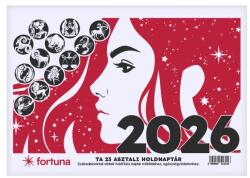 FORTUNA Asztali naptár FORTUNA TA23 álló fehér lapos holdfázissal 2026 (23.02004) - vectraline