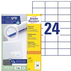 AVERY Etikett AVERY 3474 70x37mm univerzális 2400 címke/doboz 100 ív/doboz (3474) - vectraline