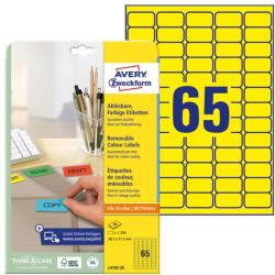 AVERY Etikett AVERY L4793-20 38, 1x21, 2mm sárga 1300 címke/doboz 20 ív/doboz (L4793-20) - vectraline
