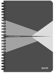 Leitz Spirálfüzet kockás LEITZ Office A/5 90 lapos karton borítóval szürke (44581085/44580085)
