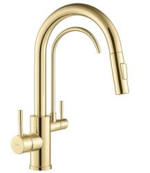 Rea Eco Fresh, mosogató csaptelep kifolyóval ivóvízszűrőhöz, fényes arany, REA-B8989 (REA-B8989)